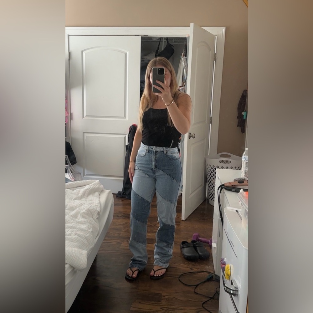 Women’s Multi-Color Striped Jeans (PacSun)
